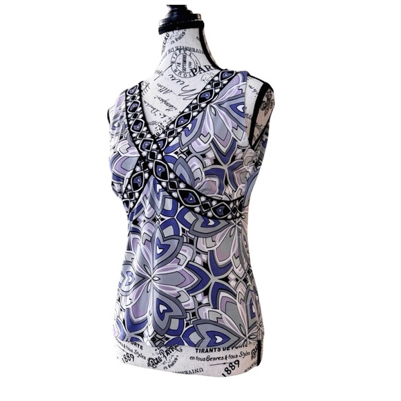 Tahari ASL Women’s Fitted Sleeveless Tank Top. Purple, Blue. 6 - Picture 4 of 11